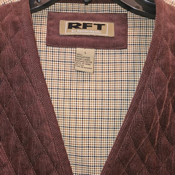 RFT Fall Chocolate Brown Versatile Quilted Vest preppy Winter Wardrobe Unisex L - Picture 2 of 7